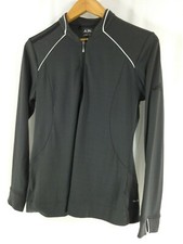 adidas Climalite Women's M Long Sleeve Quarter Zip Black White Golf Pullover