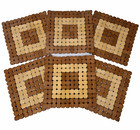 Bamboo Wood Coasters or Heat Insulation Pad Table Mats 6 Pieces Hand Woven 7.75"