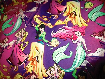 New Off The Bolt: Disney Princesses Allover Fabric 100% Cotton  SALE $5.00