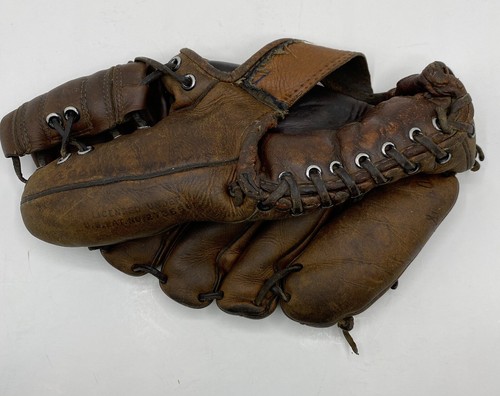 Sears J C Higgins Al Kaline Leather Baseball Glove LEFT Hand Throw Youth 11" Vtg - Picture 2 of 10