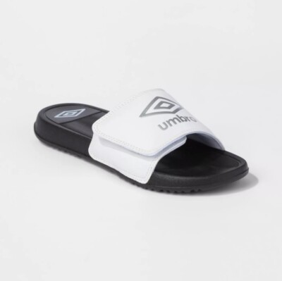 Umbro Girls Athletic Slides White Size S ( US 13 ) - Umbro Logo Kids SMALL 