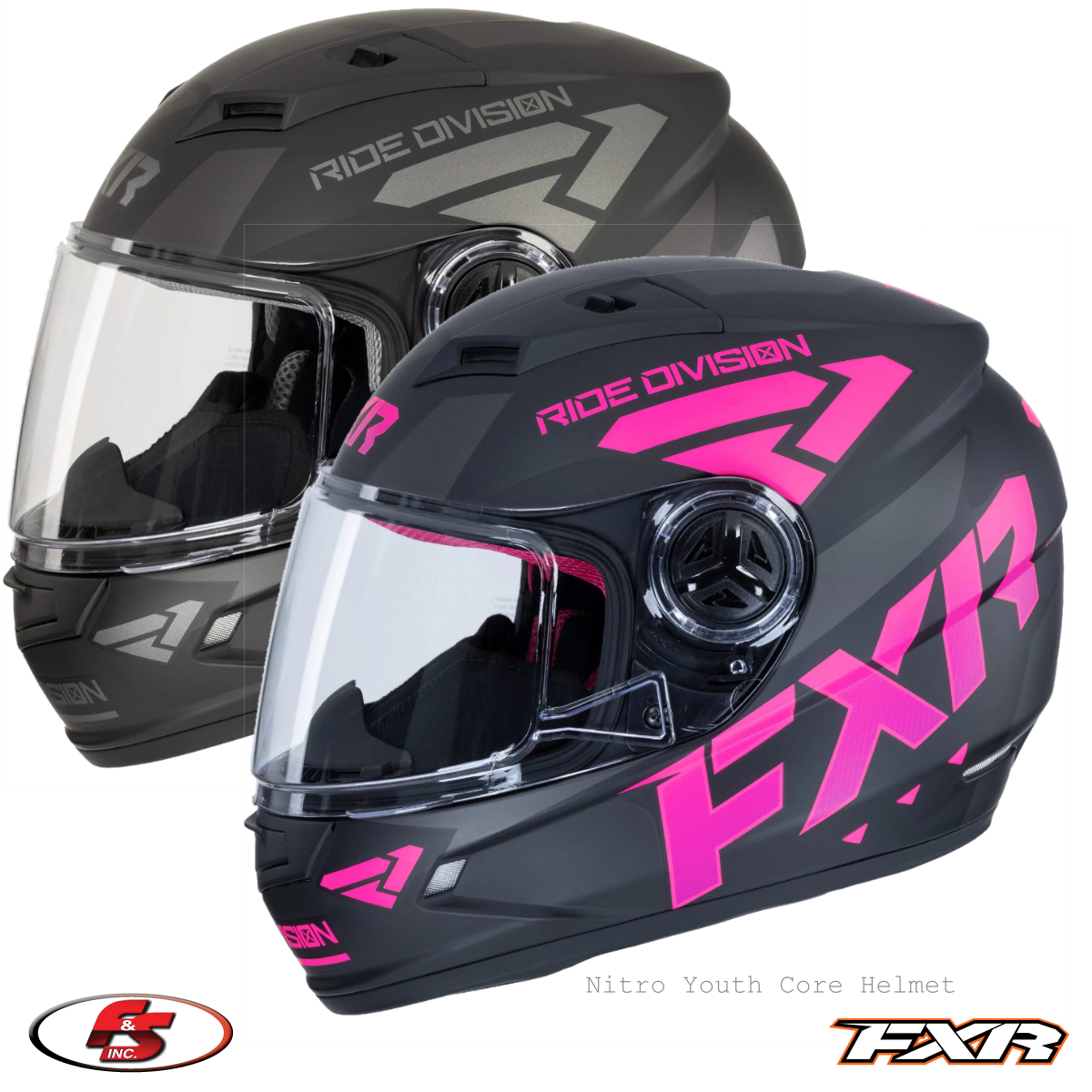 Sled Childs Snowmobile Helmet NEW FXR Nitro Youth Core Snowmobile
