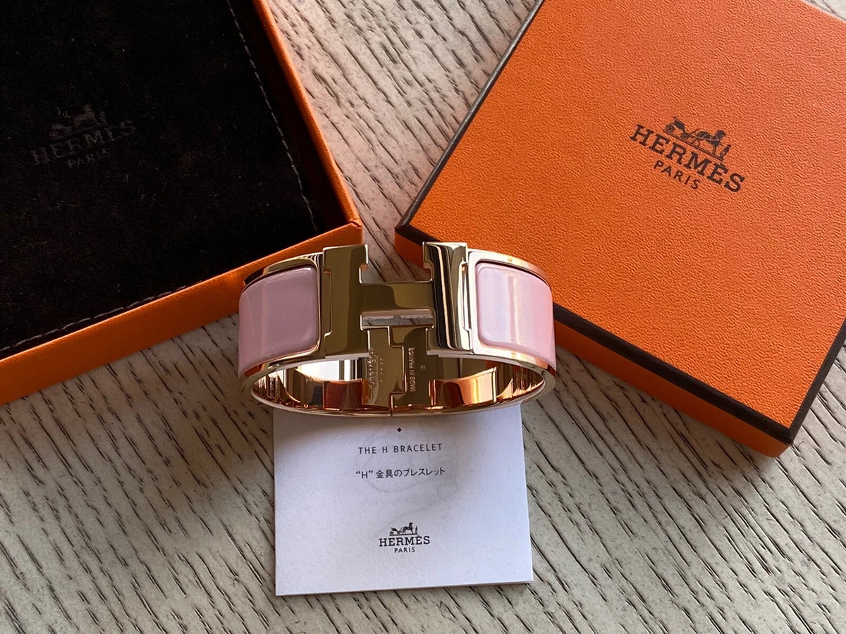 Hermes Black & Gold Enamel Clic H Bracelet Size PM - Hermes Canada