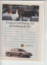 Original 1995 Chrysler Lhs Magazine Ad ...fortune 500 And Indianapolis 500