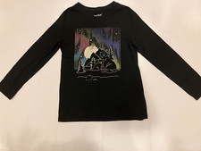 Cat Jack Black Graphic T-shirt Long Sleeve Size:M 7-8 