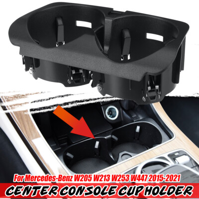 Portabicchieri Auto In ABS Per Mercedes-Benz Classe C W205, E W213, GLC W253, V W447 - Colore Fibra Di Carbonio Nera, Sostitutivo 2056800691