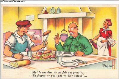 CAR-ABXP6-0342-ILLUSTRATOR - ELIE-LECHAT - Monat die Wurst macht mir nicht g