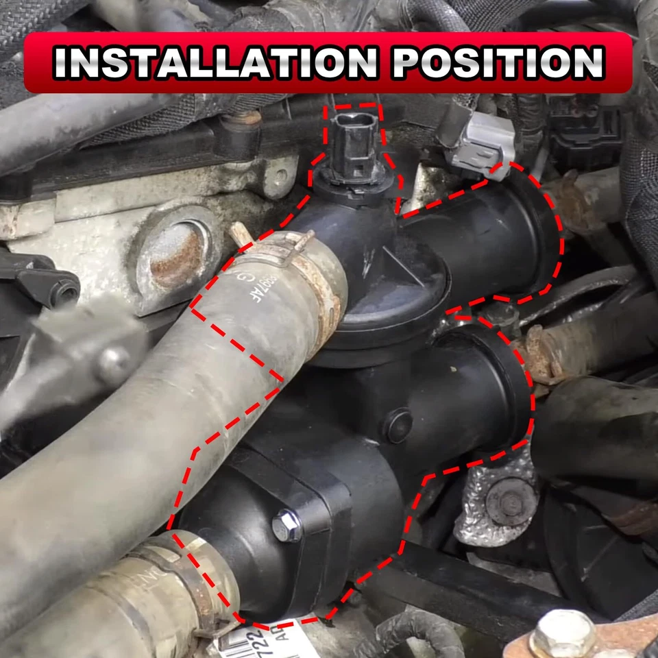 Aluminum Thermostat Housing Assembly for 07-12 Dodge Caliber 07-17 Jeep Compass - Изображение 4 из 4