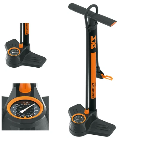 SKS Fahrrad  Standpumpe Airkompressor 10.0 schwarz mit Manometer AV DV SV 10 Bar