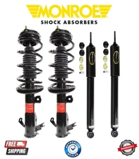 Complete Monroe Front Strut Coil Springs Rear Shock For 13-15 Honda Civic Sedan