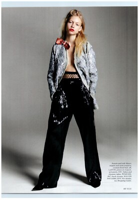 Model Laura Schellenberg Braless Lanvin Open Blazer Bow magazine CLIPPING photo