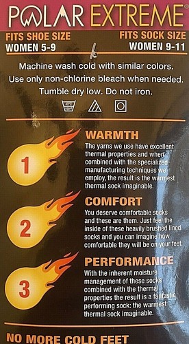 Polar Extreme Wonderful INSULATED Thermal Ladies Women's Socks Shoe Size 5-9 - Picture 4 of 28