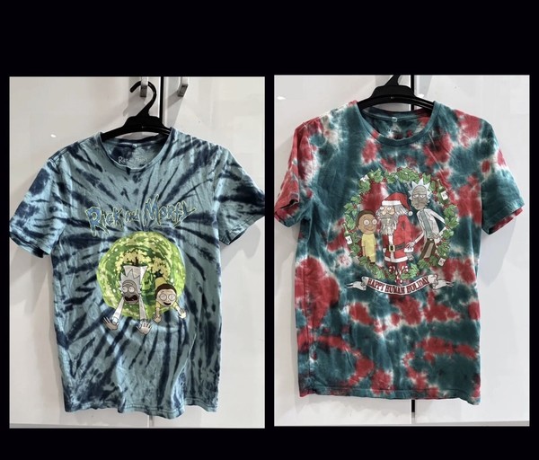 Rick And Morty Shirt  Set Tie Dye T-Shirt Short Sleeve Shirt  Size XXS X2 Shirts
