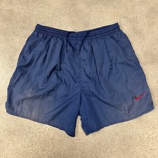 Vintage 90s Nike White Tag Embroidered Swoosh Nylon Shorts