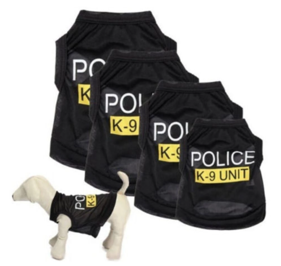 Dog Vest Coat Clothes Police K-9 Unit Security Puppy Fancy Dress