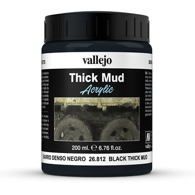 (82,30 /1l) Vallejo Medium Paste Diorama Effects - 200ml Black Thick Mud 26812