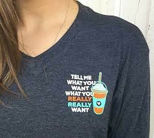 NWT JADELYNN BROOKE FALL PUMPKIN SPICE LONG SLEEVE CHARCOAL GRAY T SHIRT SIZE M - Picture 2 of 3