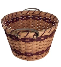 Amish Baskets Towel Storage Apple Pail Gingerich Style With Leather Handles