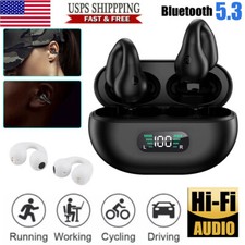 Bone Conduction Wireless Bluetooth 5.3 Earbuds Ear Clip Headphones Sport Headset