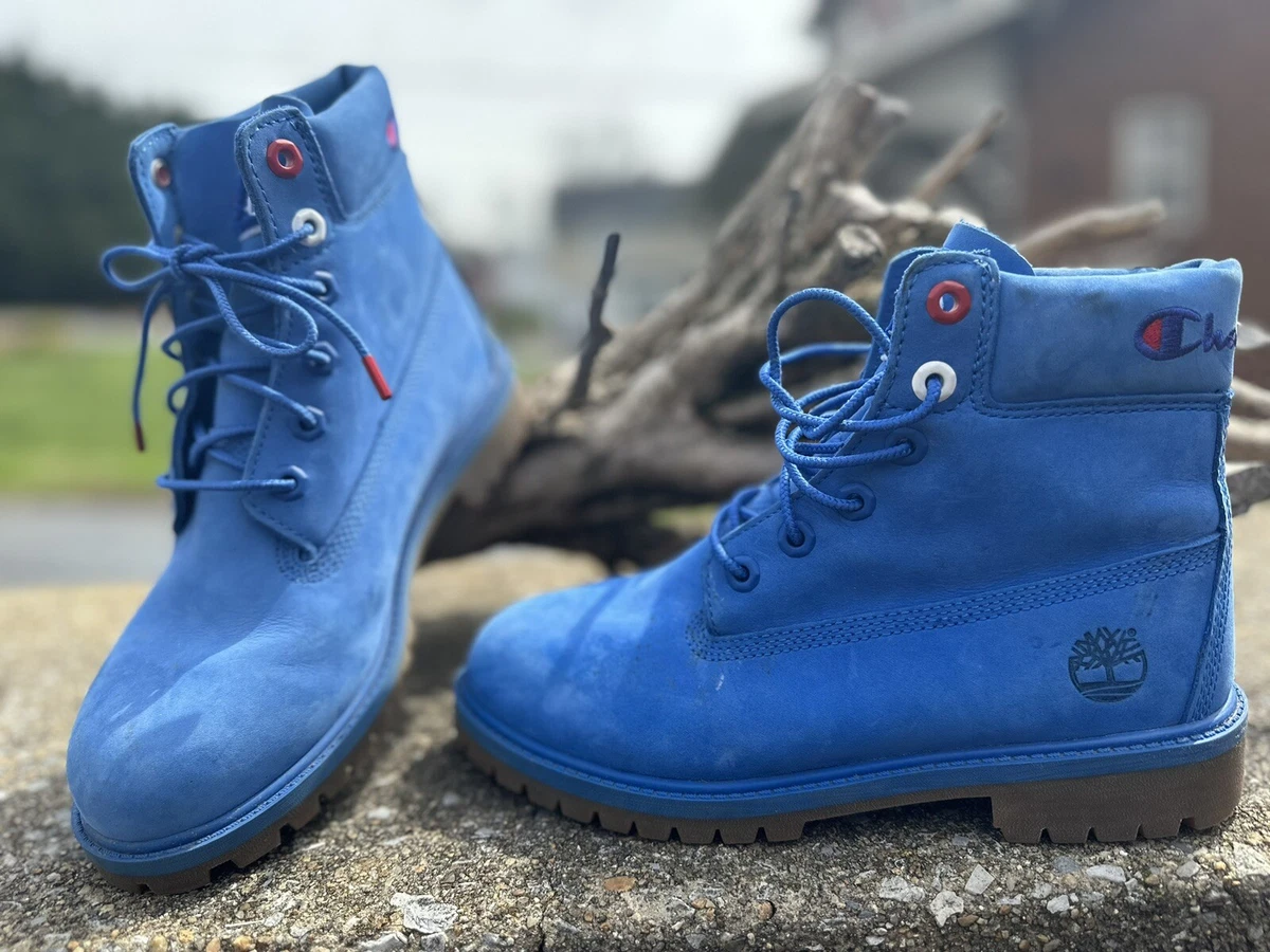 schade fluit Magazijn BLUE TIMBERLAND X CHAMPION WOMANS SZ 5 BOOTS | eBay