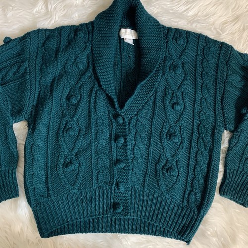 wool cardigan thick cable knit cropped 