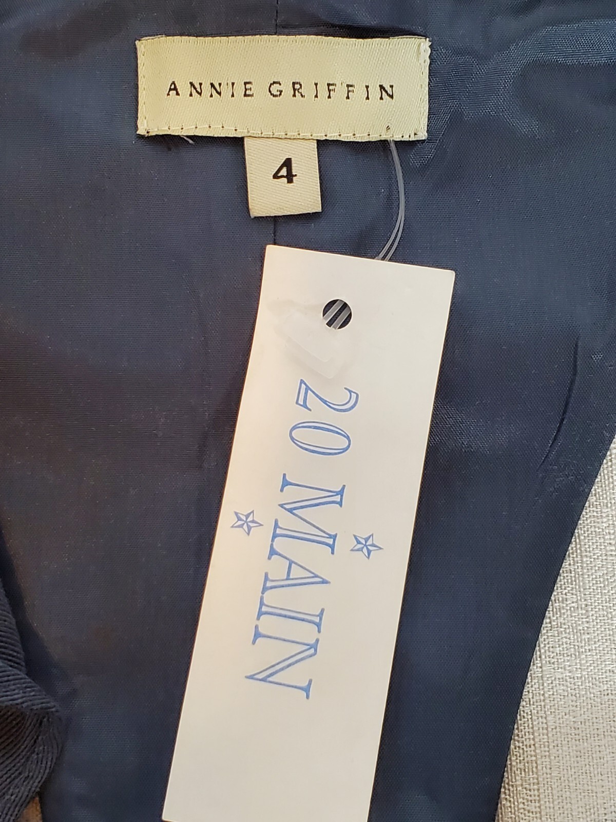 Annie Griffin Ruffled T-Back Fit & Flare Blue Dress Sleeveless Women's Sz 4  New