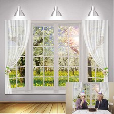 Spring Flower Tree Window Backdrop Easter Party Room Bedroom Curtains Decoration
