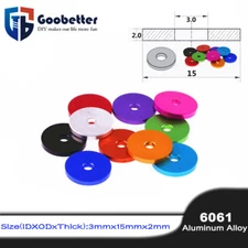 M3 x 15mm - Thick: 2mm - Flat Washer - Anodised Aluminium - 10 Colours