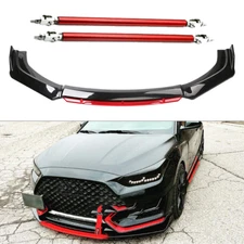 Front Bumper Lip Body Kit Splitter Spoiler Glossy Black Red For Hyundai Veloster