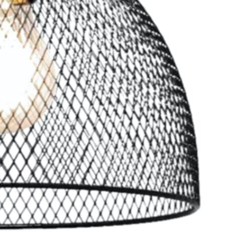 Set of 2 Matt Black Metal Mesh 22cm Easy Fit Ceiling Light Pendant Shades - Picture 3 of 6