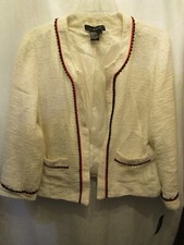NWT WOMEN'S LIGHT TEXTURED IVORY JACKET, LINED, SIZE L