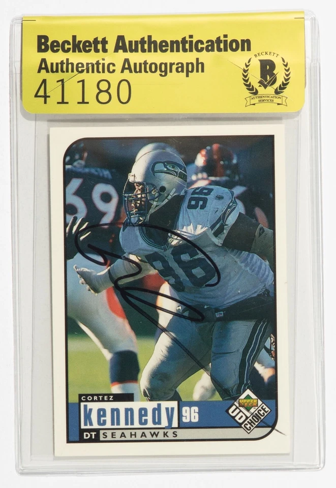 Футбольная карточка с автографом Кортеса Кеннеди 1998 UD Choice Seahawks No170 сертификат подлинности BAS - Изображение 2 из 4