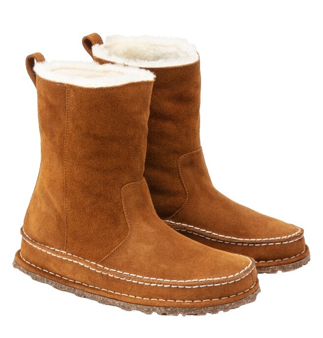 Birkenstock Women's Lahti Mink Brown Suede Shearling Fur Boots EU