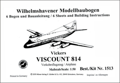 Möwe-Modell 1513 ''VICKERS VISCOUNT 814'' Kartonmodell/Papiermodell