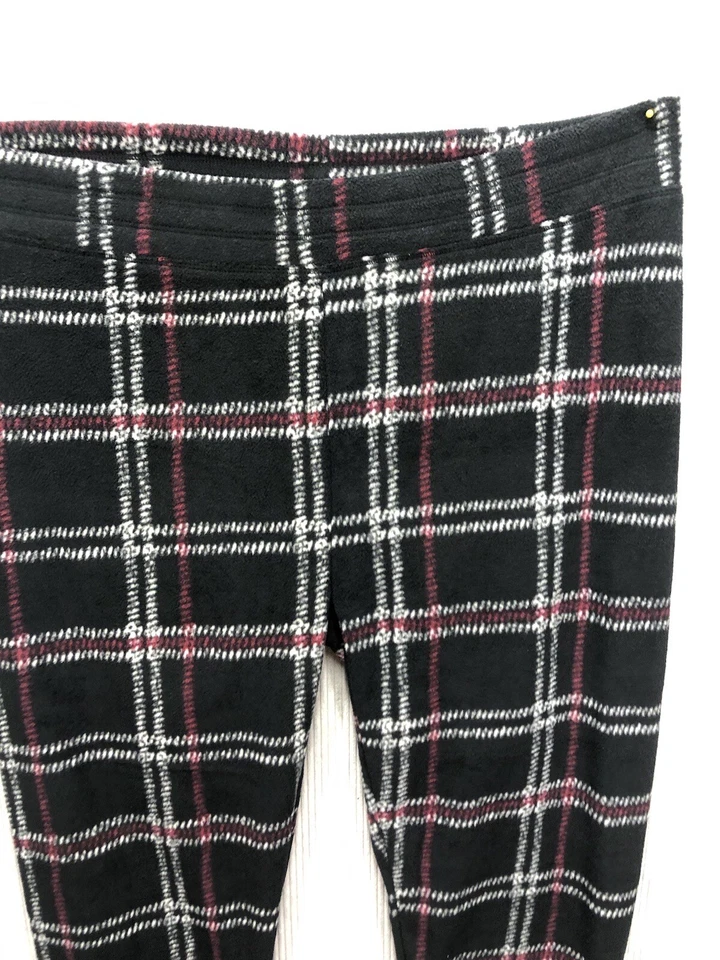 Leggings de vellón Cuddl Duds para mujer talla 1X a cuadros cómodos salón Foto 2 de 4