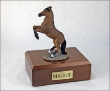 Bay Horse Figurine Funeral Cremation Urn Avail in 3 Different Colors  4 Sizes