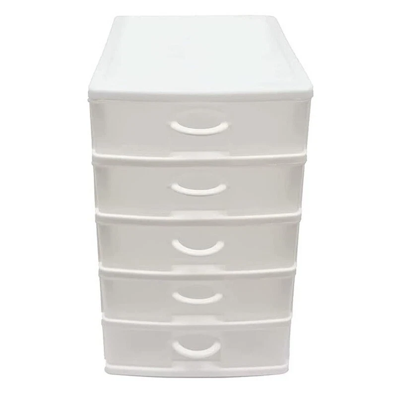 2 CASSETTIERE IN PLASTICA 5 Cassetti VARI COLORI Bagno Armadio Camera Ufficio - Immagine 3 di 4