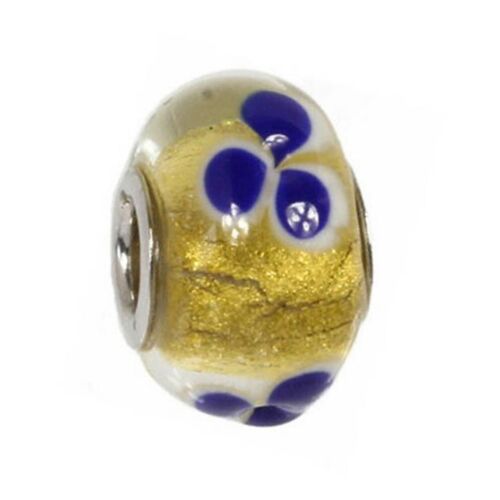 IMPPAC 925 Glass Bead Gold Clear European Beads SMQZ03 - Picture 1 of 2