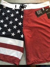 Hurley Men's 29-44 Phantom Patriot 20" Boardshorts USA Flag BQ4134