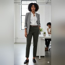 Women's Nine West Magic Waist Skinny Pants Size 14 Olive Landis (EUC)