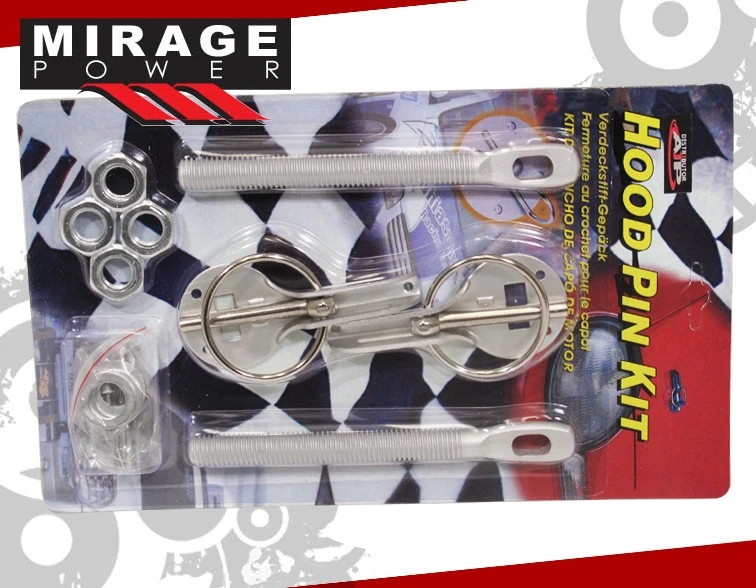 Silver Aluminum Hood Bonnet Security Lock Down Pins Kit Pair For Integra RSX TSX - Изображение 2 из 4