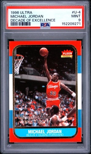 1996 FLEER ULTRA DECADE OF EXCELLENCE #U-4 MICHAEL JORDAN PSA 9