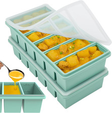 1/2 Cup Silicone Freezer Molds with Lid, Soup Container Style Ice Cube Trays for