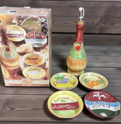 American Atelier At Home NAPA VALLEY Set of 5 Oil Dipping Set Earthenware NOS