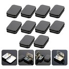 10pcs Rectangular Tins Portable Box Containers Storage Tins with Lids (Black)