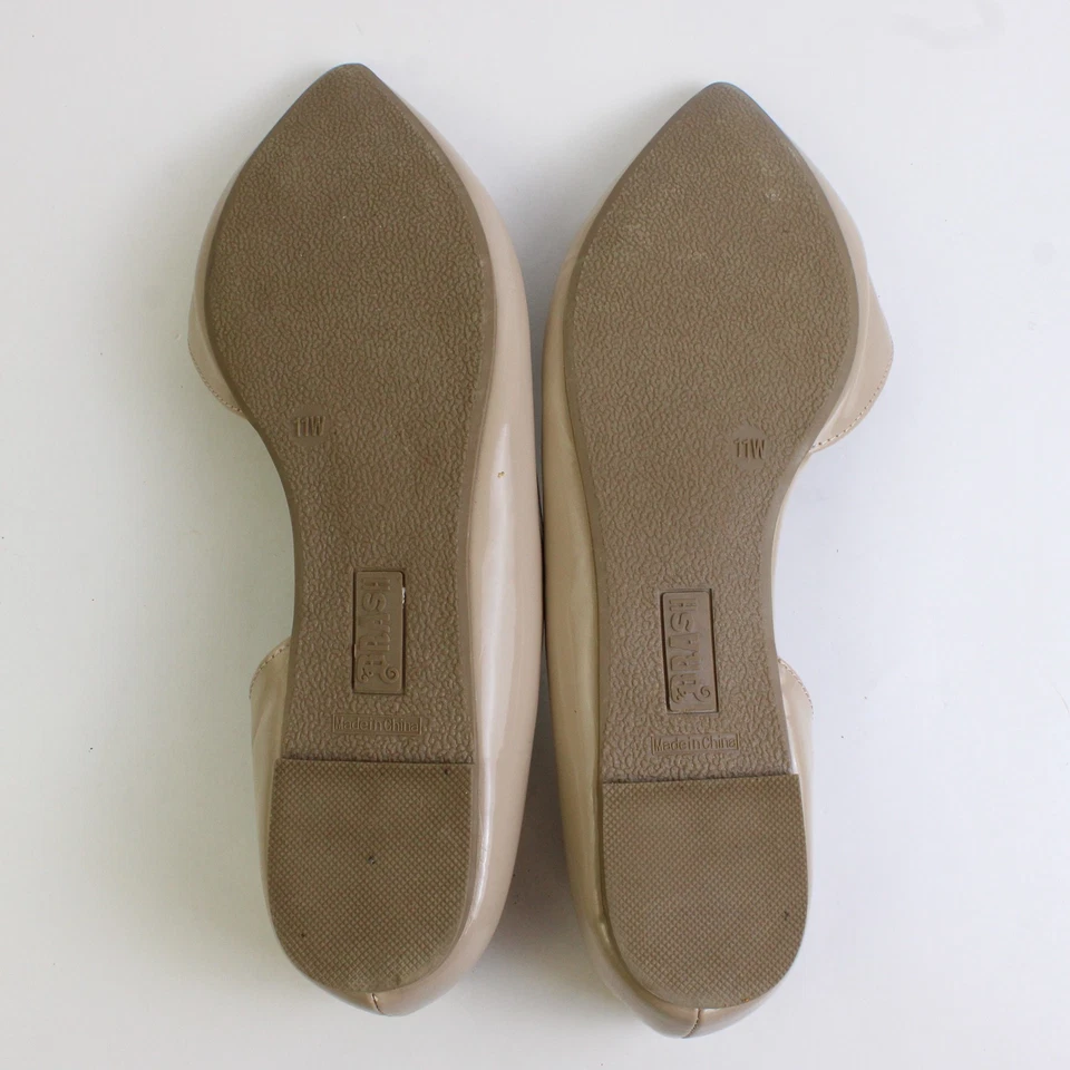 Brash Solid Nude Color Ballet Flat Pointed Toe Dress Shoes Womens Size 11W - Image 3 of 4