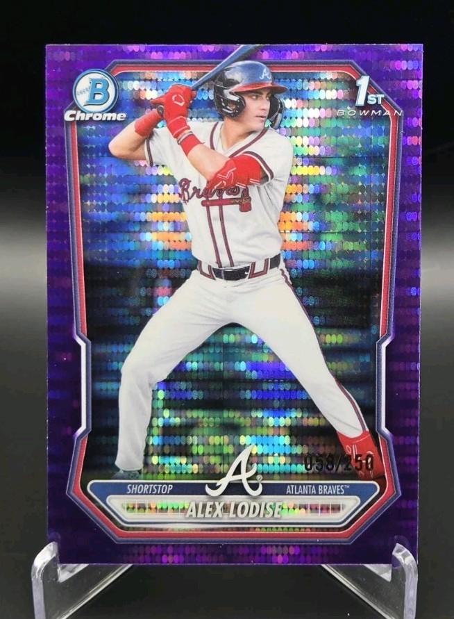 2026 Bowman Chrome Alex Lodise Purple Pulsar /250 Braves 1st Bowman #BCP-153