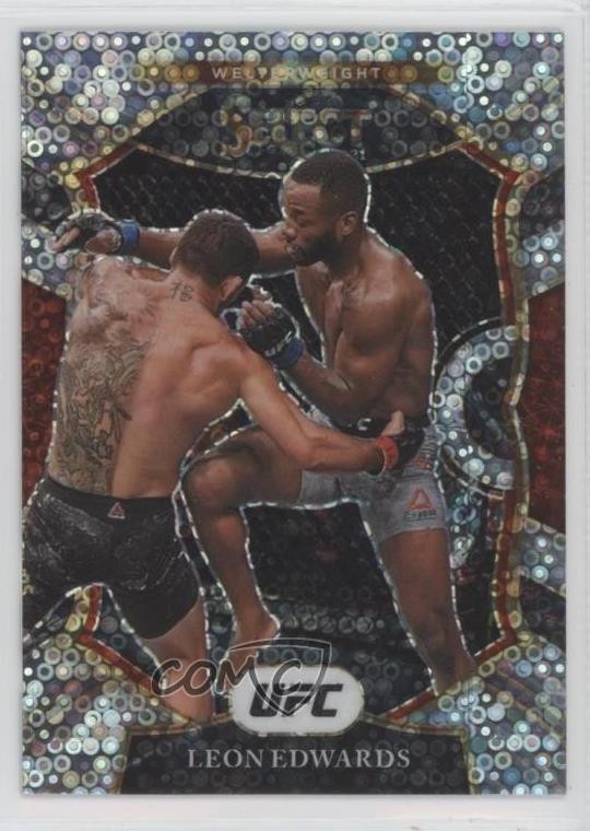 2021 Panini Select UFC Concourse Disco Prizm Leon Edwards #67 mr1