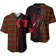 Nightmare Horror Movie Baseball Jersey Spooky Halloween Gift for Men Custom