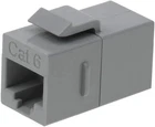 Cat6 RJ45 F/F Ethernet Coupler Joiner Snap-In Jack Keystone Wall Plate Gray
